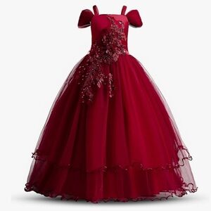 Elegant Red Ball Gown Dress
